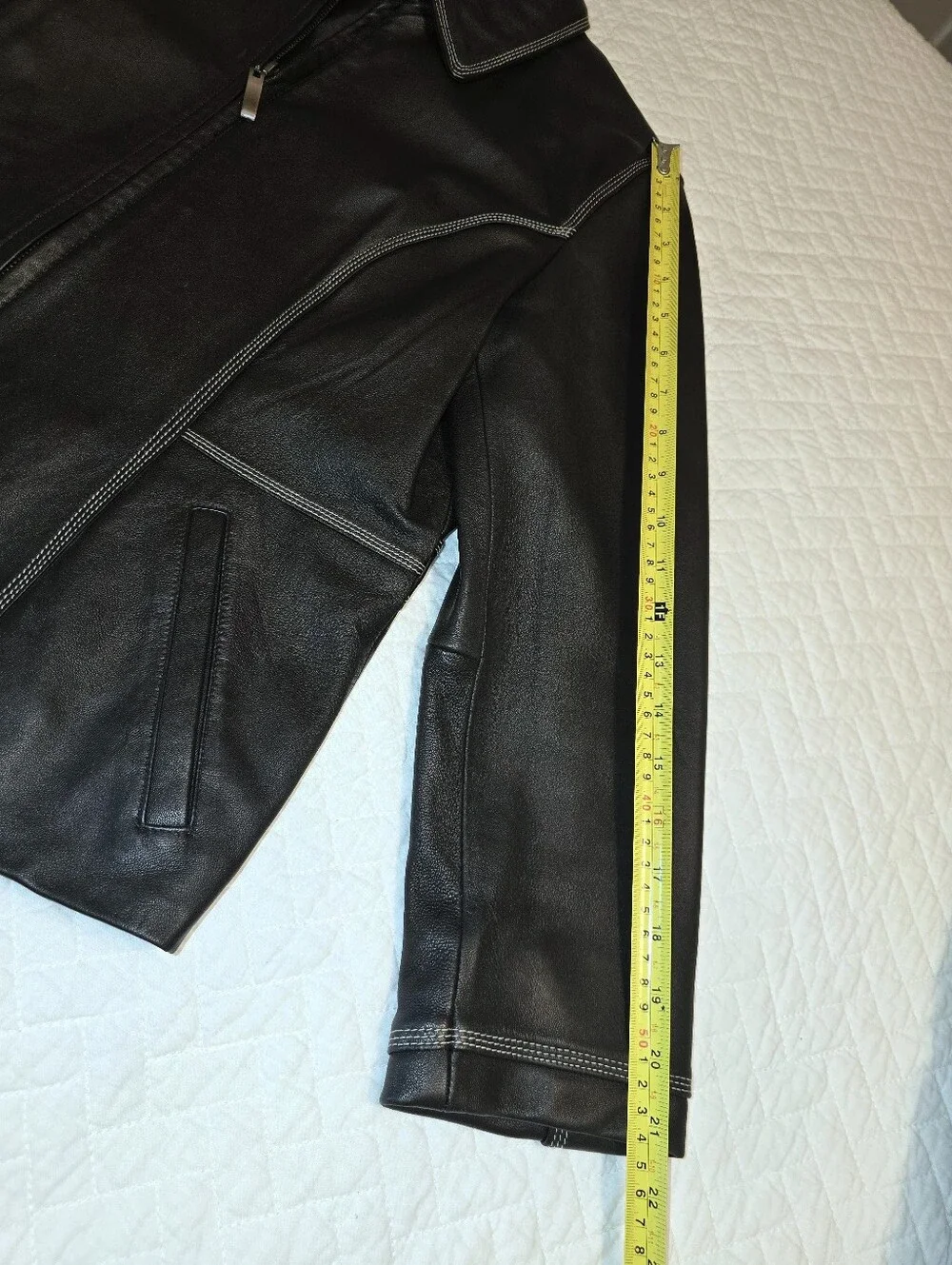 Nine & Company Vintage Black Leather Zip-Front Women's Jacket Size Medium
